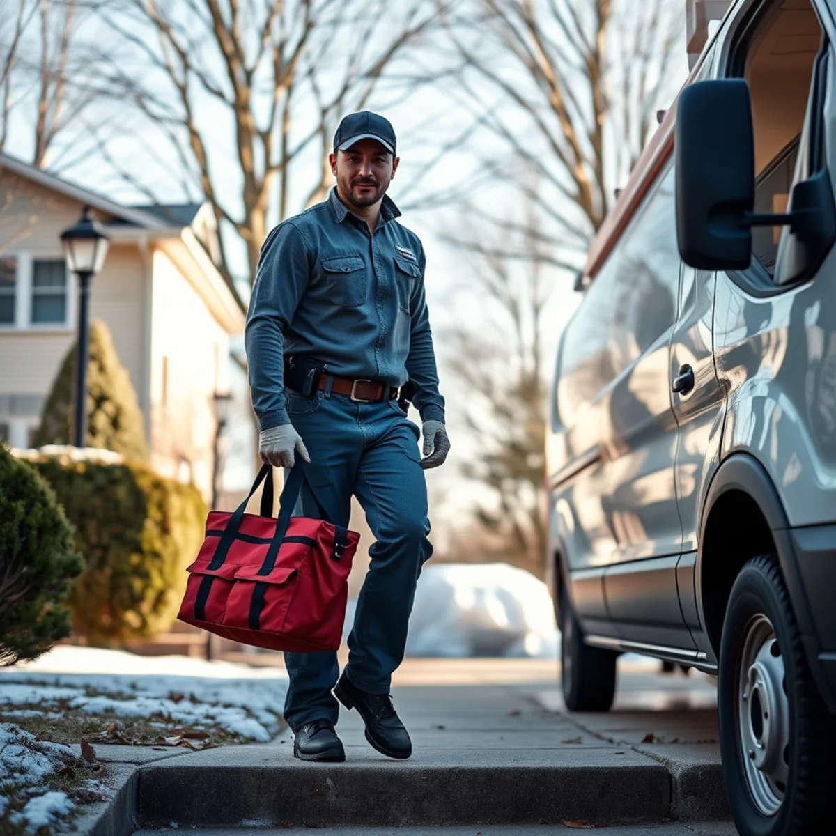 HVAC service van in Cumberland County, Pennsylvania near Mechanicsburg