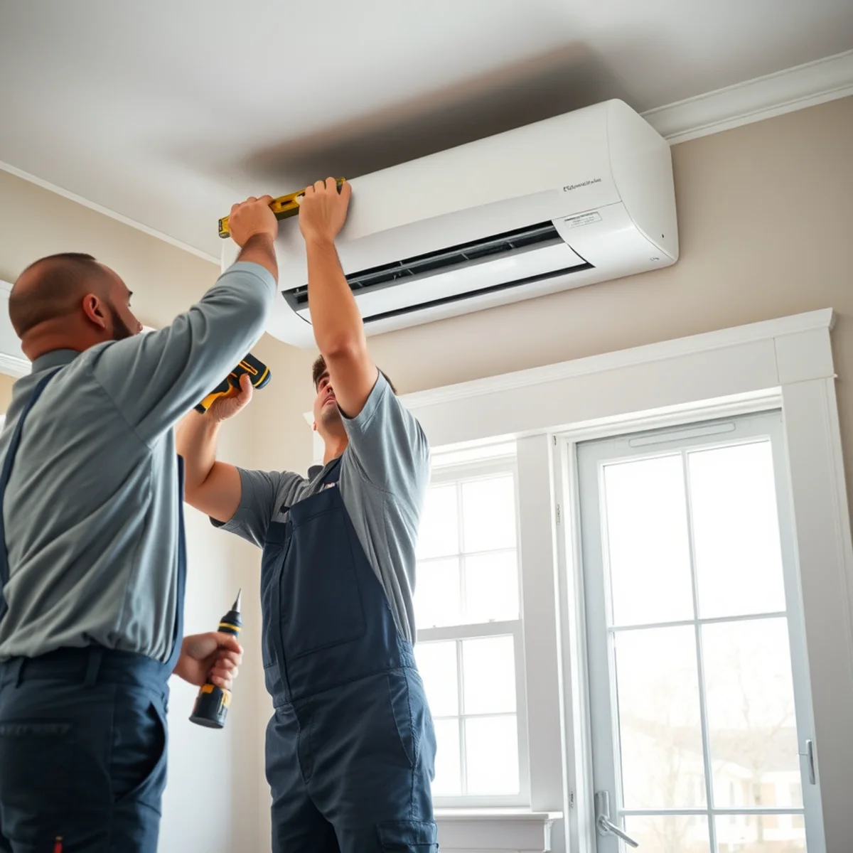 Ductless mini-split indoor unit installed in a Mechanicsburg, PA older home