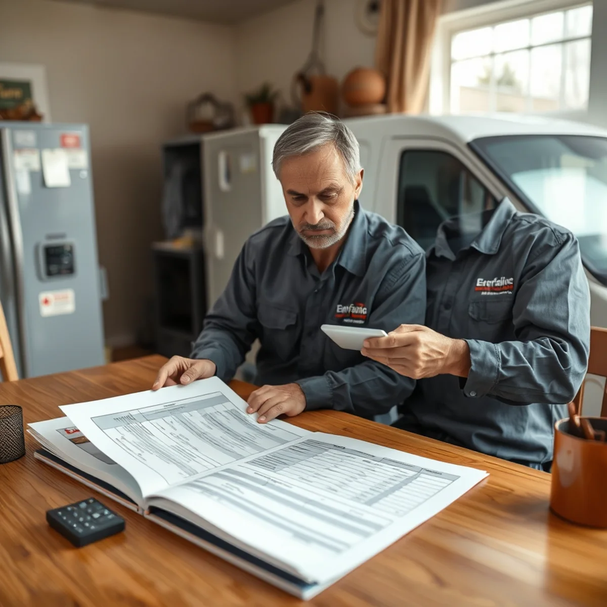 Technician diagnosing a gas furnace during a repair in a Mechanicsburg, PA basement