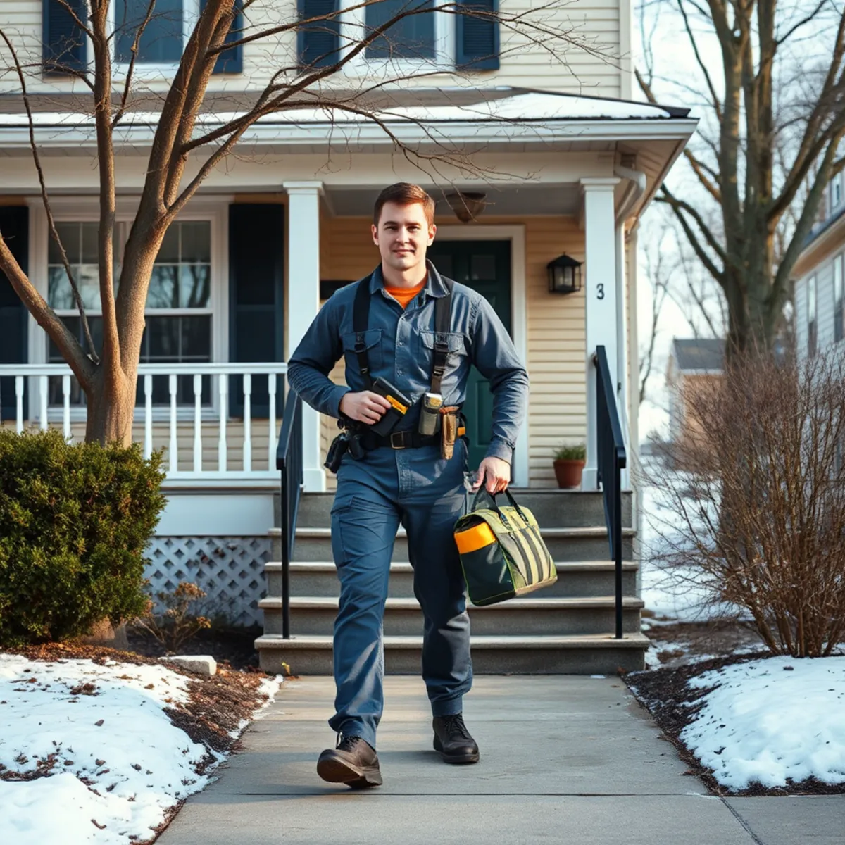 HVAC technician at a historic district home in Mount Joy, PA