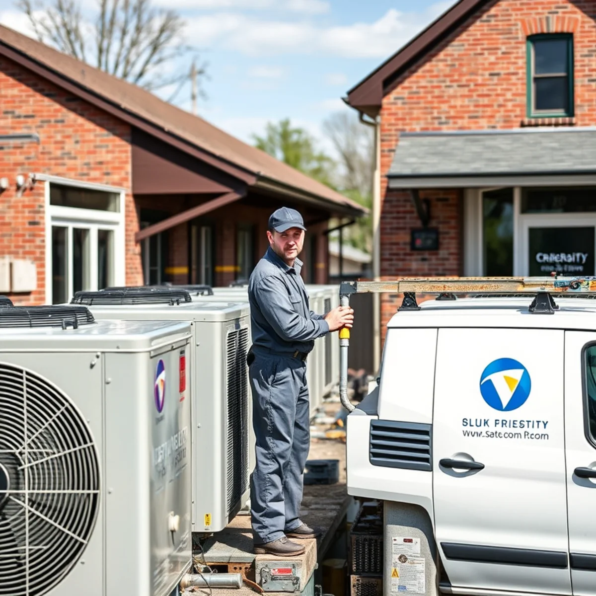 Rooftop HVAC packaged units on a commercial building roof in Cumberland County, PA